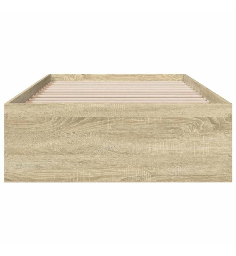 Bettgestell mit Schubladen Sonoma-Eiche 75x190 cm Holzwerkstoff