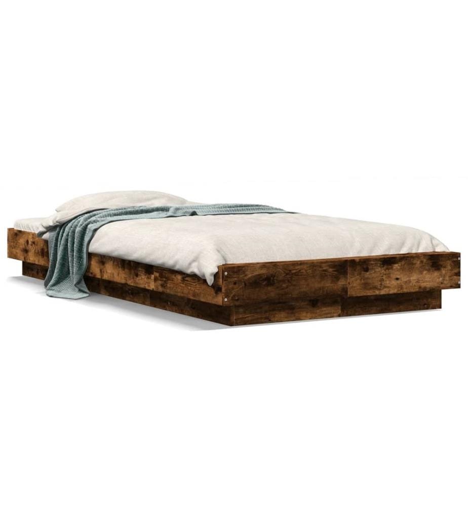 Bettgestell Räuchereiche 100x200 cm Holzwerkstoff