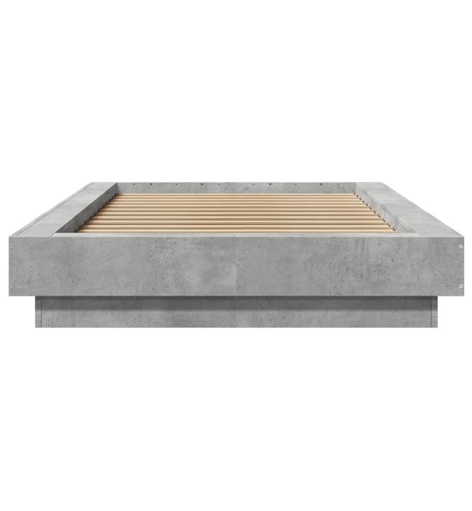 Cadre de lit gris béton 90x200 cm bois d'ingénierie