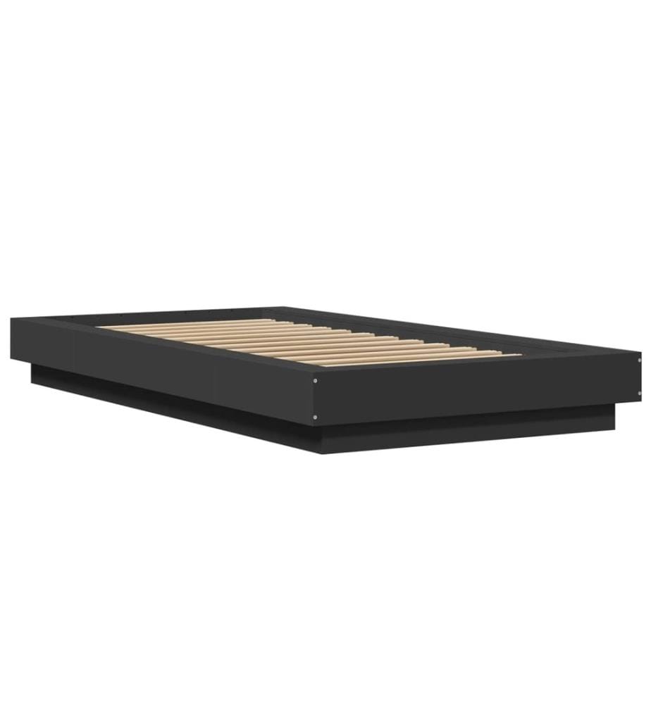 Bettgestell mit LED Schwarz 75x190 cm Holzwerkstoff