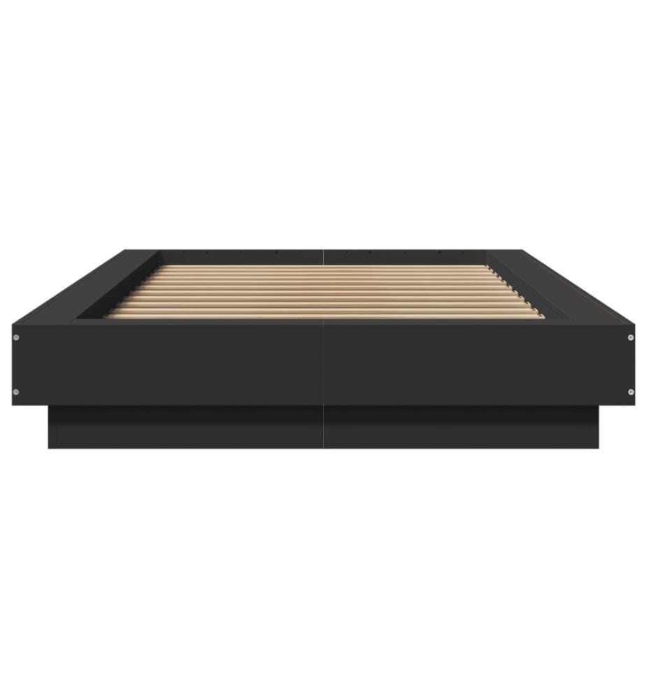 Bettgestell mit LED Schwarz 75x190 cm Holzwerkstoff