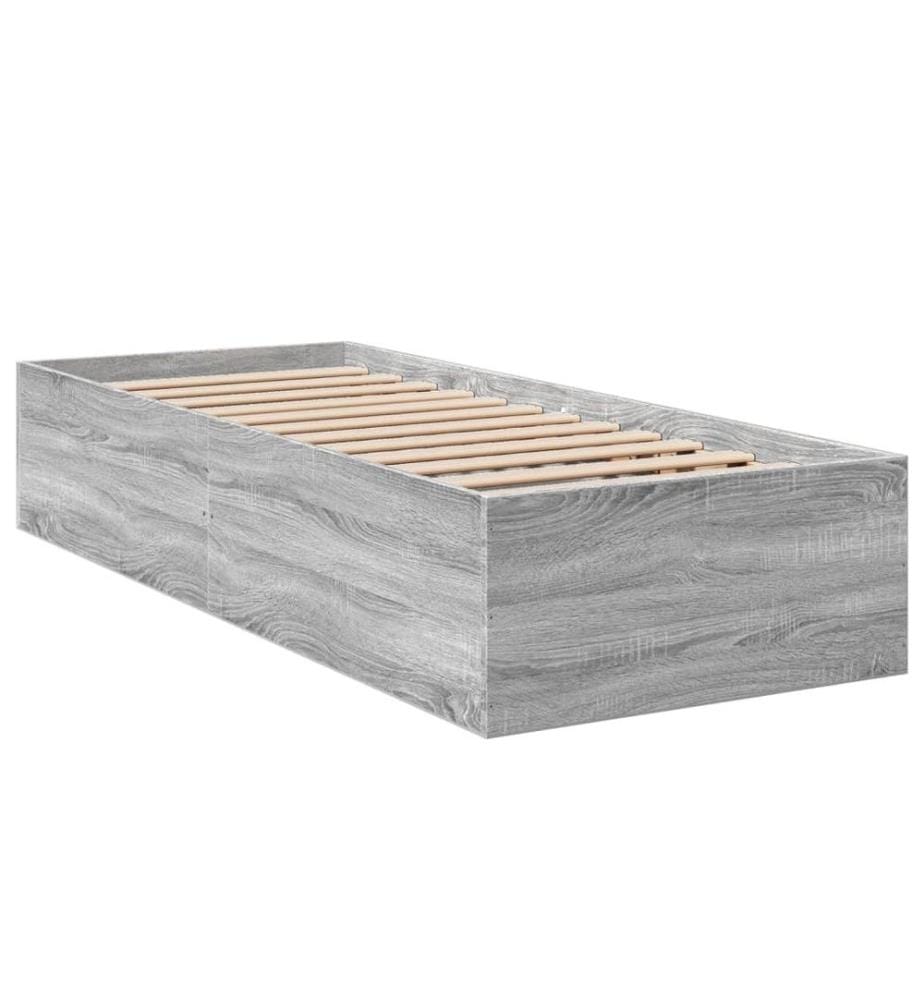 Bettgestell Grau Sonoma 75x190 cm Holzwerkstoff