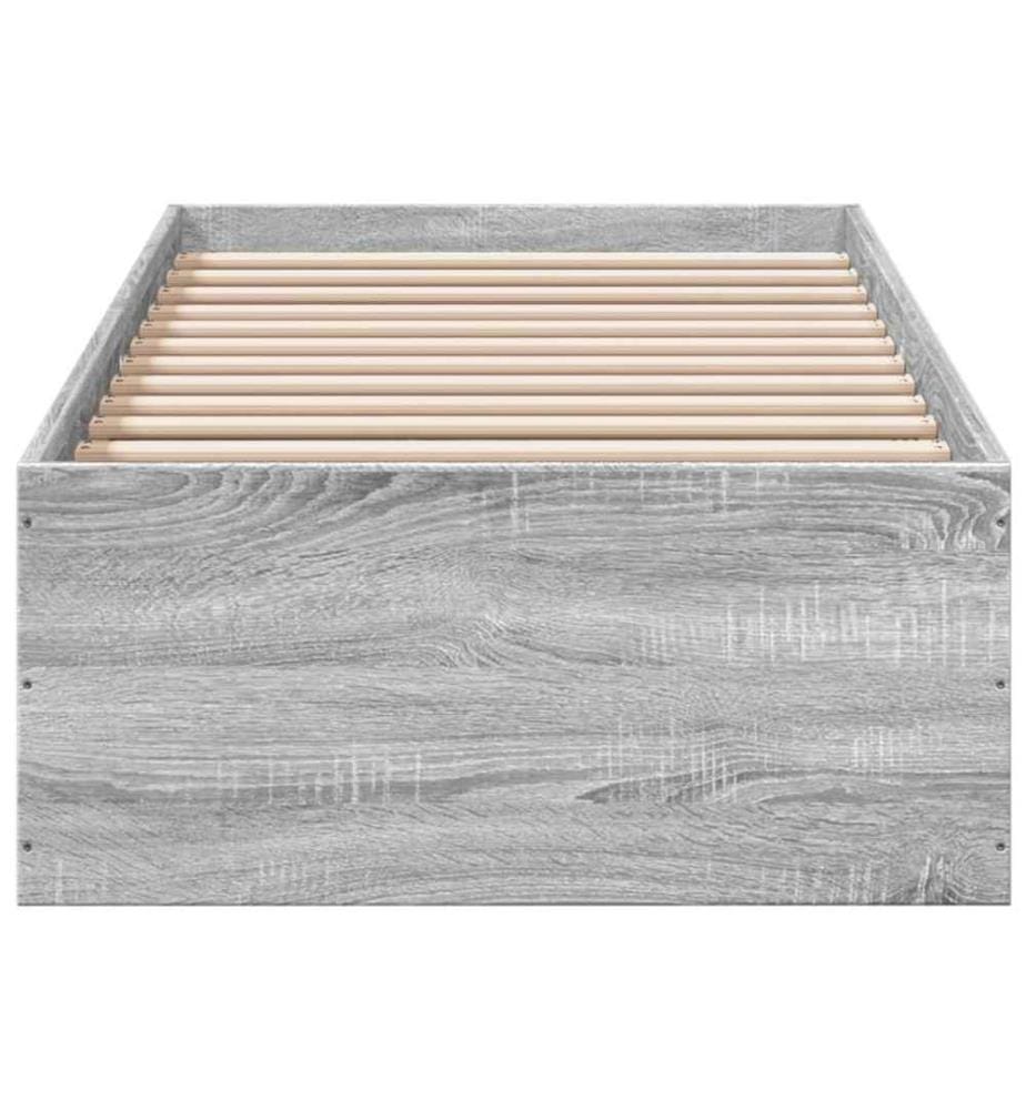 Bettgestell Grau Sonoma 75x190 cm Holzwerkstoff