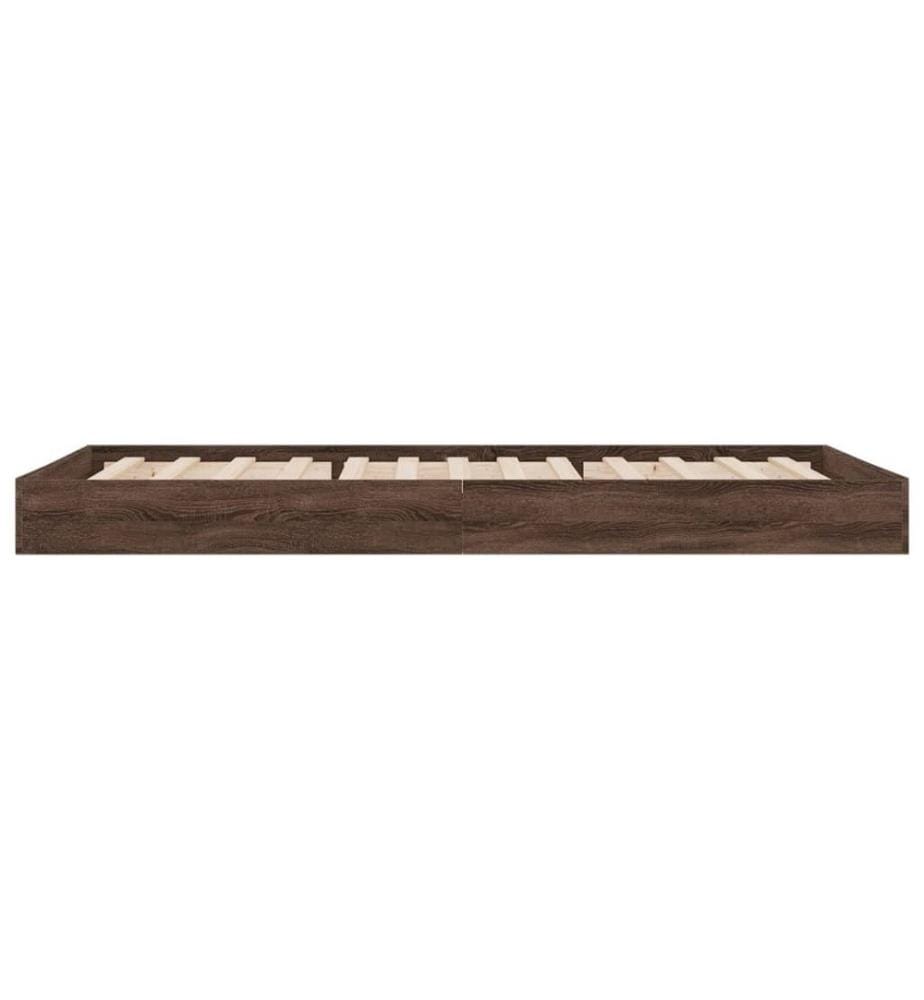Cadre de lit chêne marron 90x200 cm bois d'ingénierie
