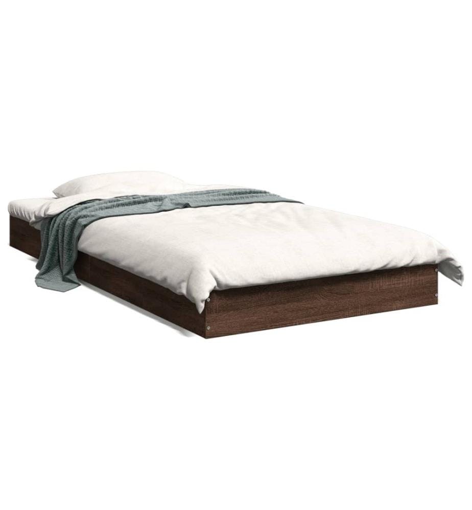 Cadre de lit chêne marron 90x190 cm bois d'ingénierie