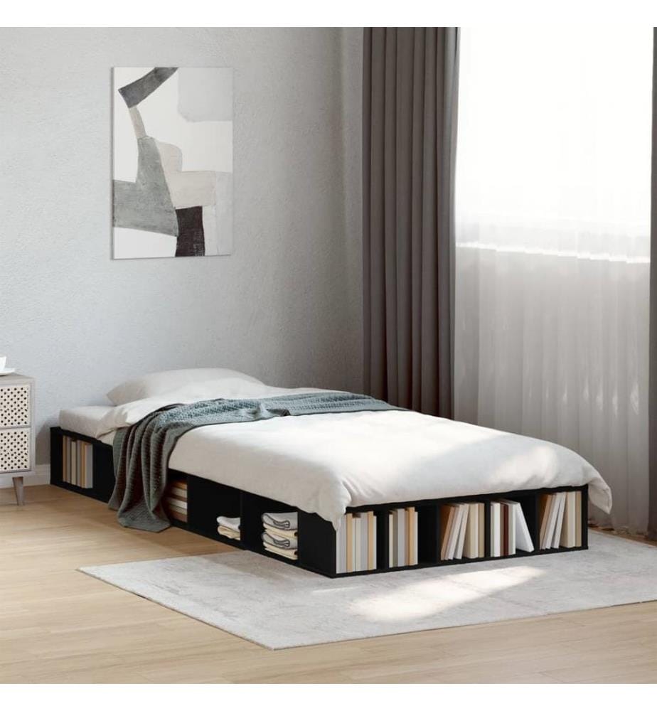 Bettgestell Schwarz 100x200 cm Holzwerkstoff
