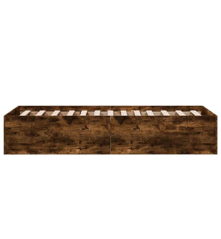 Cadre de lit chêne fumé 90x190 cm bois d'ingénierie