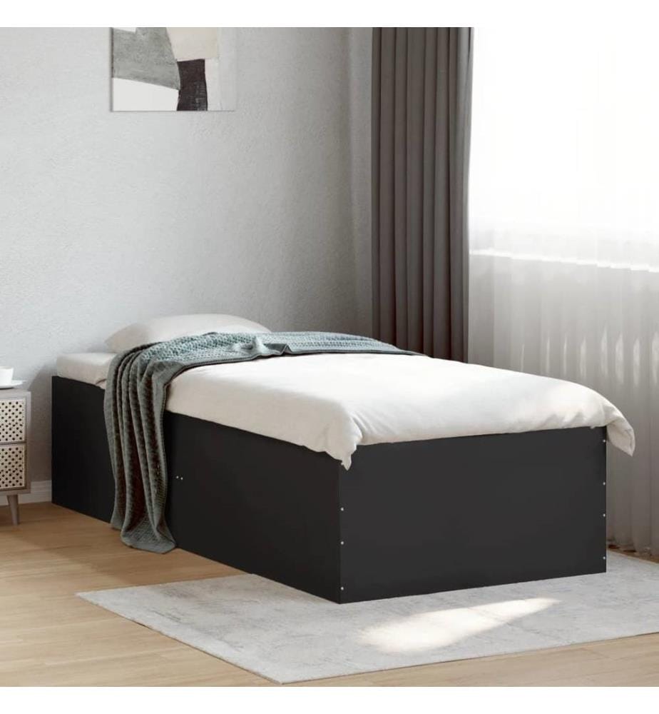 Bettgestell Schwarz 90x200 cm Holzwerkstoff
