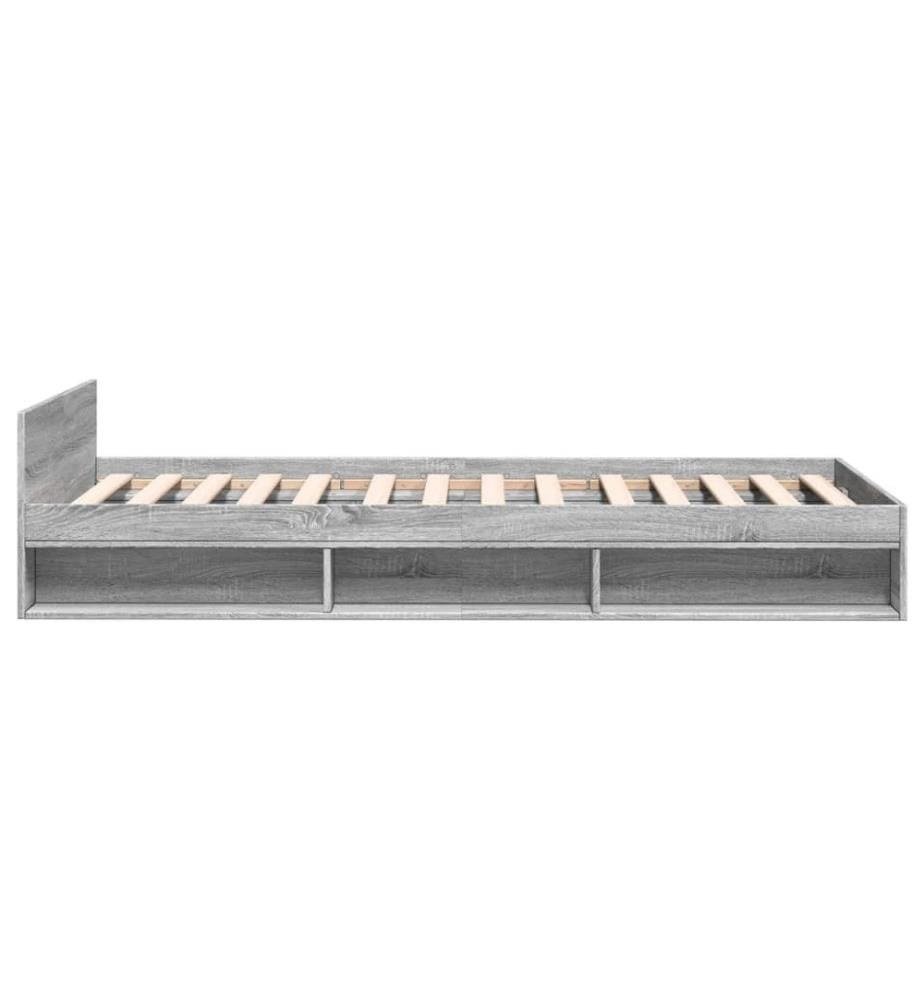 Bettgestell mit Schublade Grau Sonoma 75x190 cm Holzwerkstoff