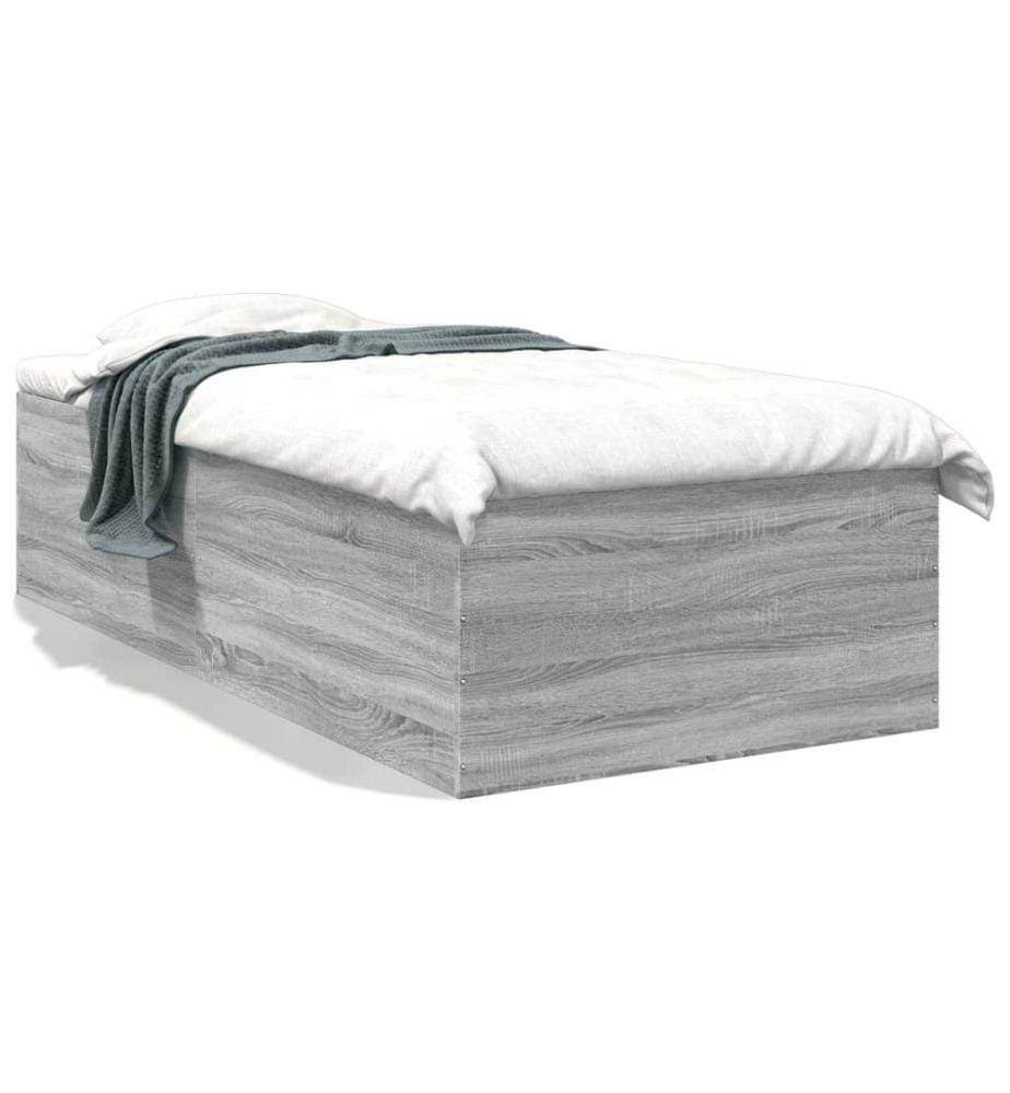 Cadre de lit sonoma gris 90x200 cm bois d'ingénierie