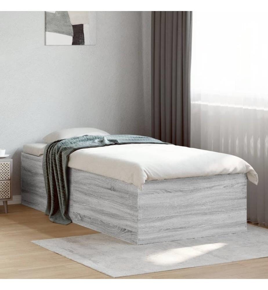 Cadre de lit sonoma gris 90x200 cm bois d'ingénierie