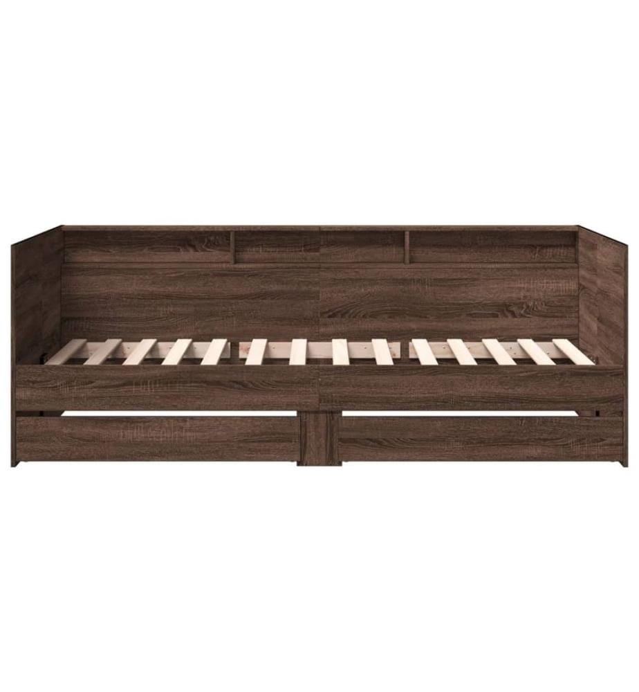 Tagesbett Schubladen Braun Eiche-Optik 75x190 cm Holzwerkstoff