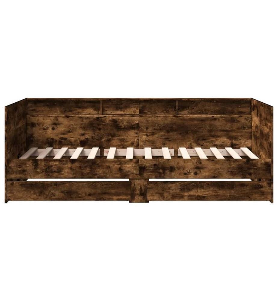 Tagesbett mit Schubladen Räuchereiche 75x190 cm Holzwerkstoff