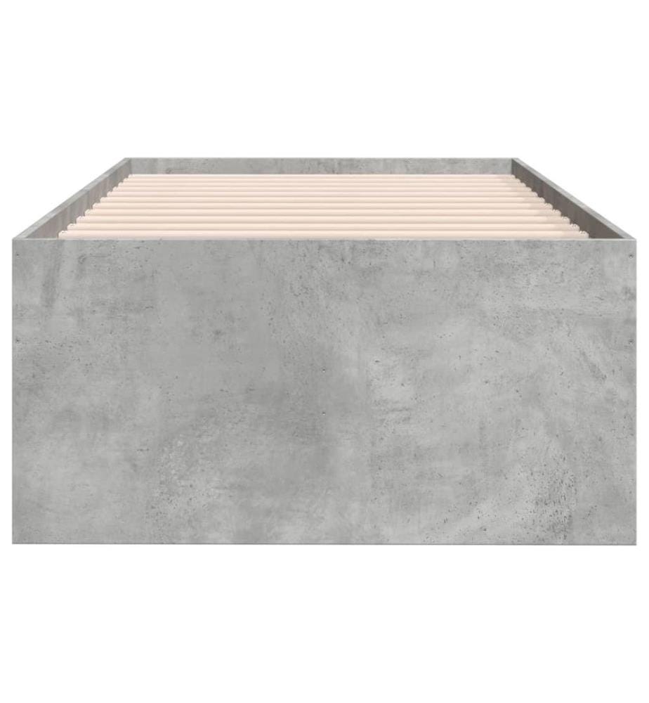 Tagesbett mit Schubladen Betongrau 100x200 cm Holzwerkstoff