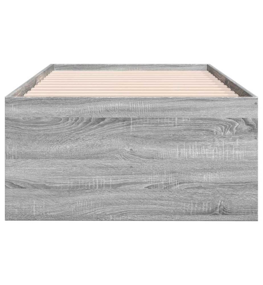 Lit de jour et tiroirs sonoma gris 90x200 cm bois d'ingénierie