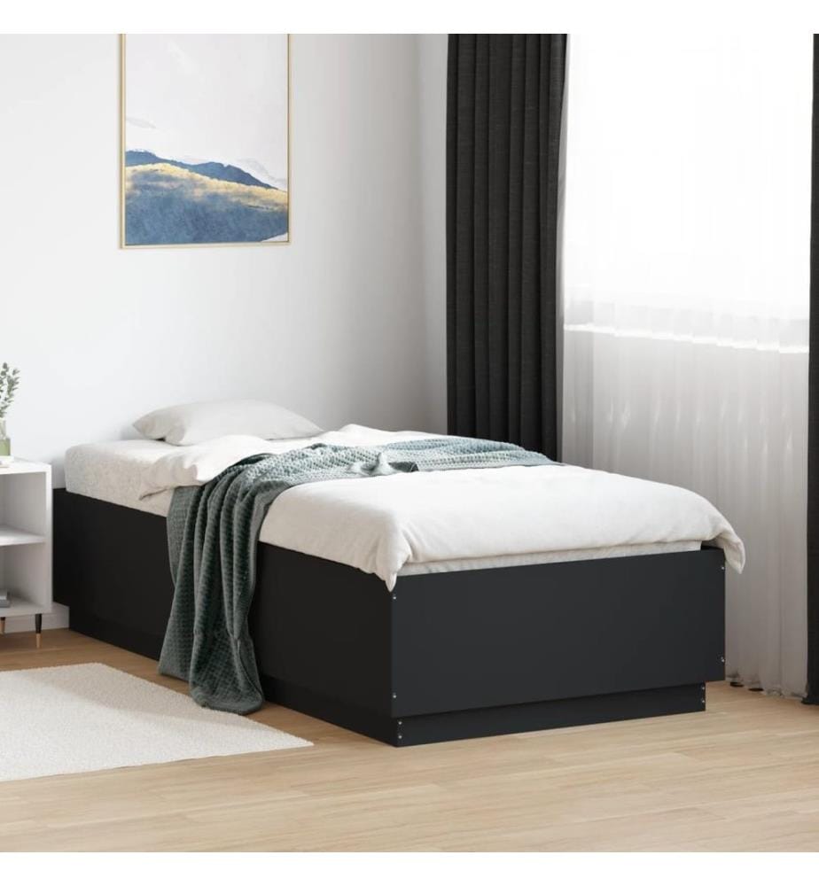 Bettgestell Schwarz 90x190 cm Holzwerkstoff