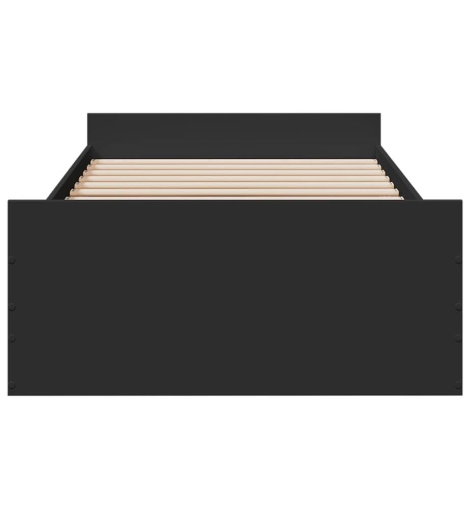 Bettgestell mit Schubladen Schwarz 100x200 cm Holzwerkstoff