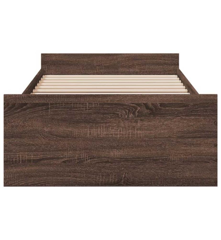Bettgestell mit Schubladen Braun Eichen-Optik 75x190 cm