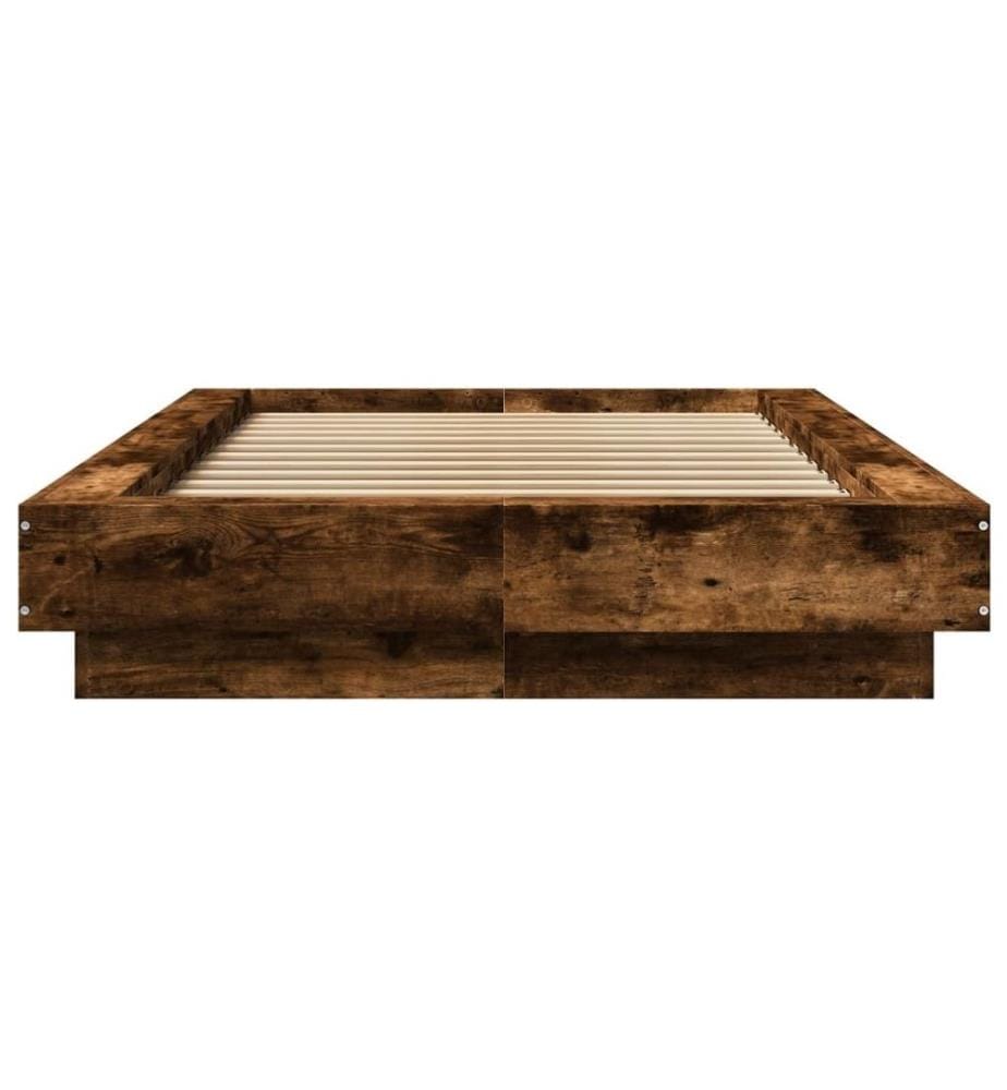 Cadre de lit chêne fumé 90x200 cm bois d'ingénierie