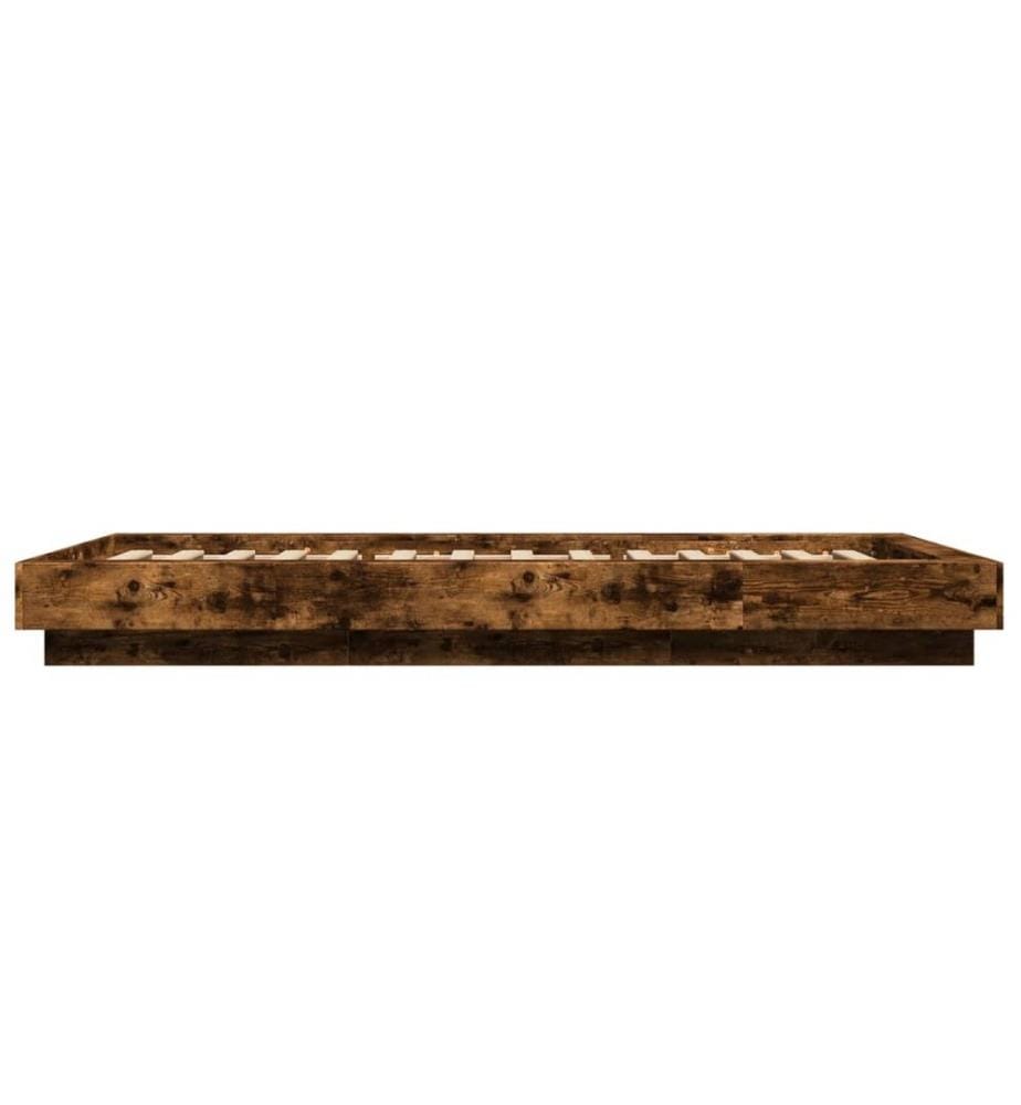 Cadre de lit chêne fumé 90x200 cm bois d'ingénierie