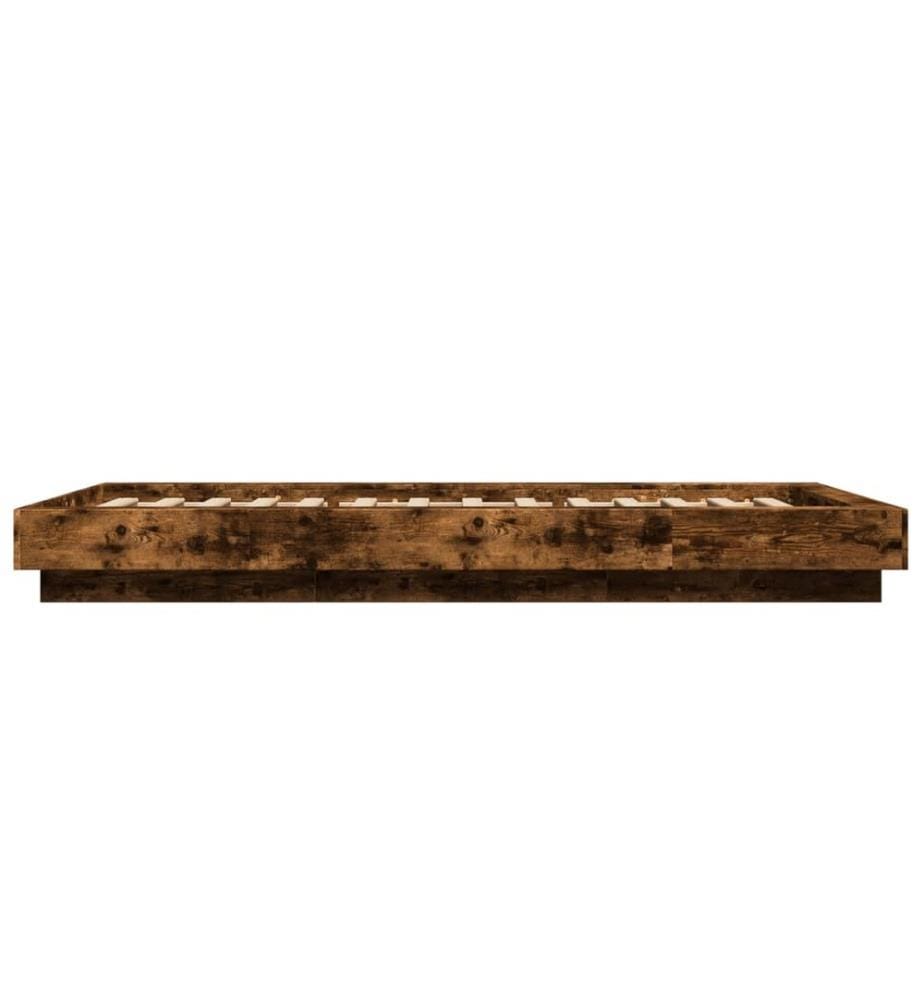 Cadre de lit chêne fumé 90x190 cm bois d'ingénierie