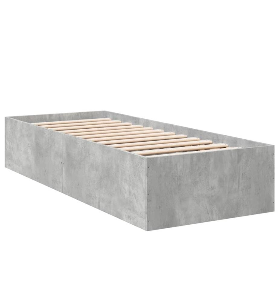 Bettgestell Betongrau 75x190 cm Holzwerkstoff
