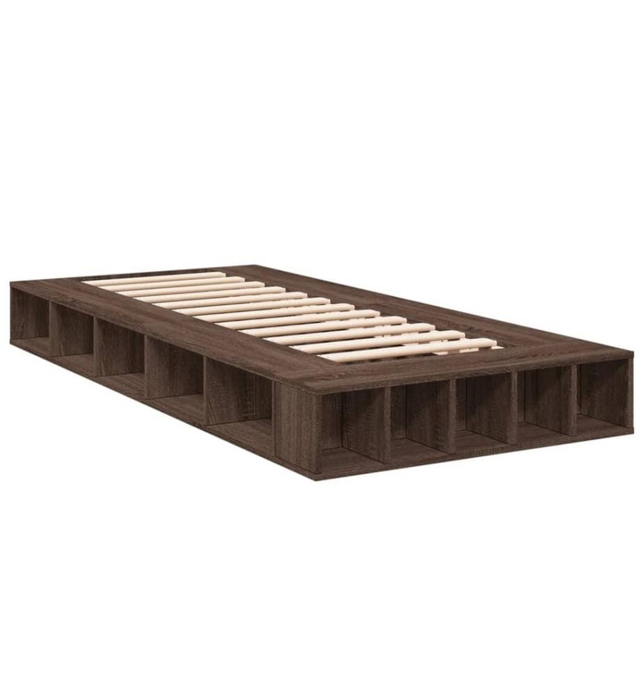 Bettgestell Braun Eichen-Optik 75x190 cm Holzwerkstoff