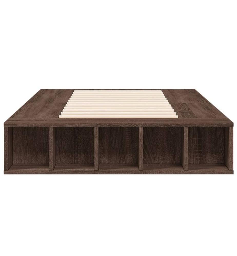Bettgestell Braun Eichen-Optik 75x190 cm Holzwerkstoff