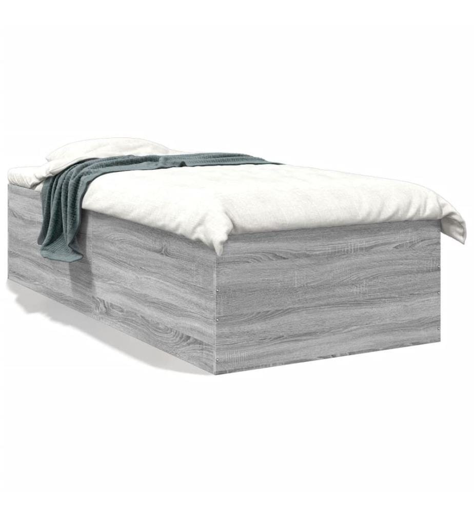 Cadre de lit sonoma gris 100x200 cm bois d'ingénierie