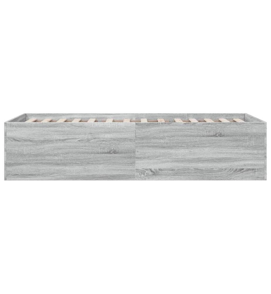 Cadre de lit sonoma gris 100x200 cm bois d'ingénierie