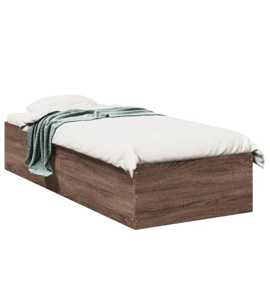 Bettgestell Braun Eichen-Optik 100x200 cm Holzwerkstoff