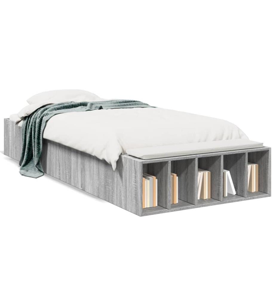 Cadre de lit sonoma gris 90x190 cm bois d'ingénierie