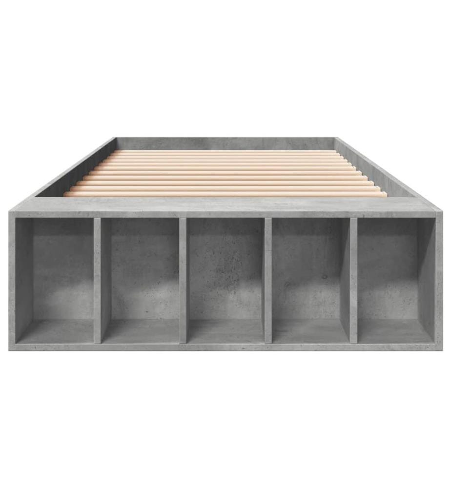 Bettgestell Betongrau 100x200 cm Holzwerkstoff