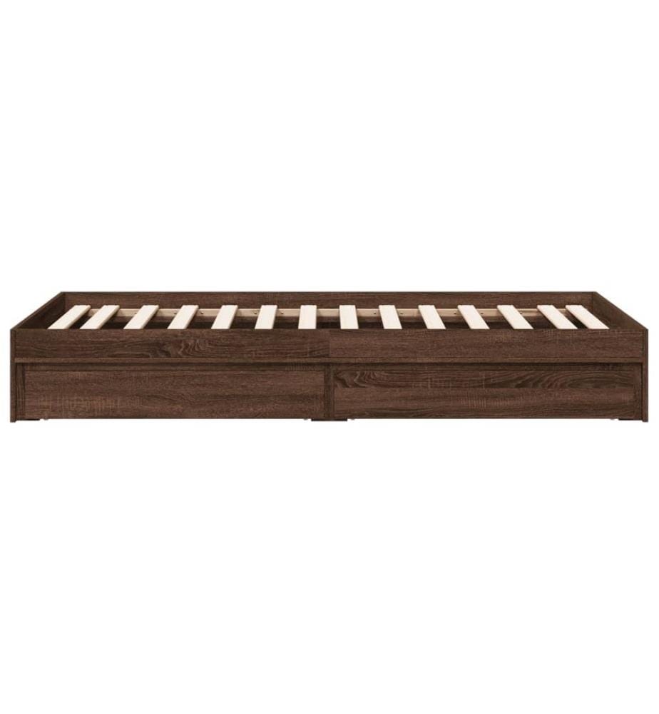 Bettgestell mit Schubladen Braun Eichen-Optik 100x200 cm