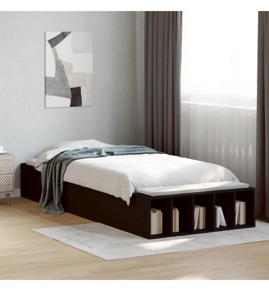 Bettgestell Schwarz 75x190 cm Holzwerkstoff