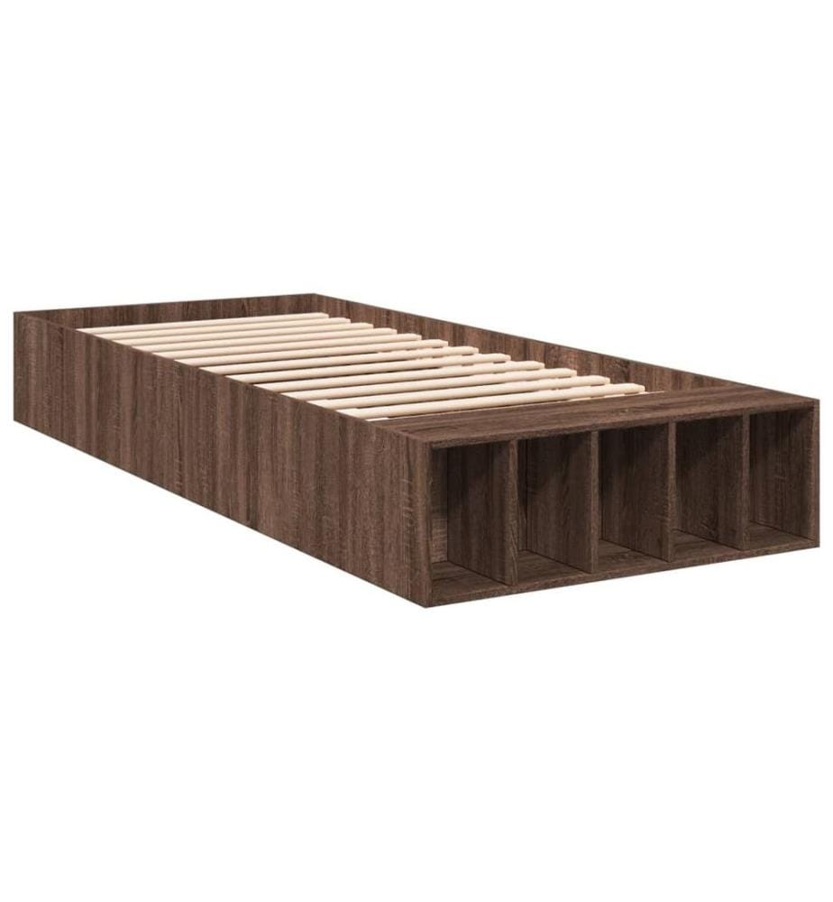 Bettgestell Braun Eichen-Optik 75x190 cm Holzwerkstoff
