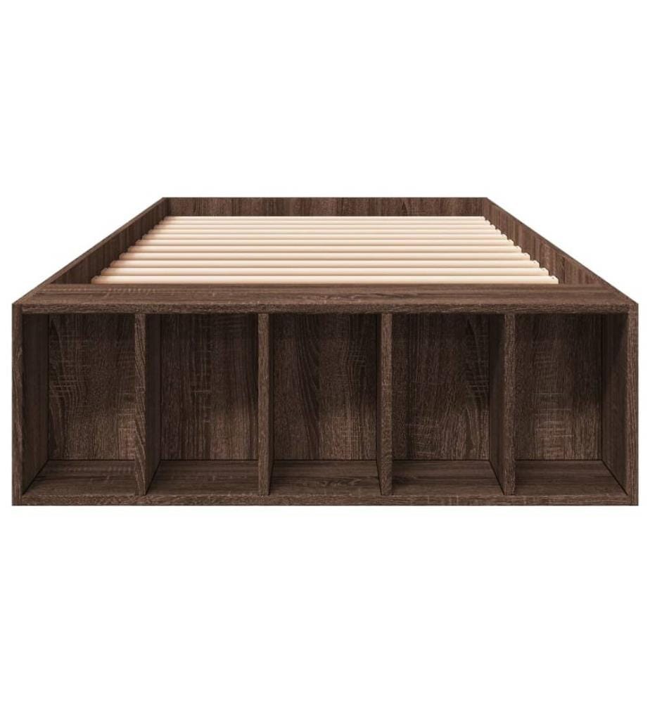 Bettgestell Braun Eichen-Optik 75x190 cm Holzwerkstoff