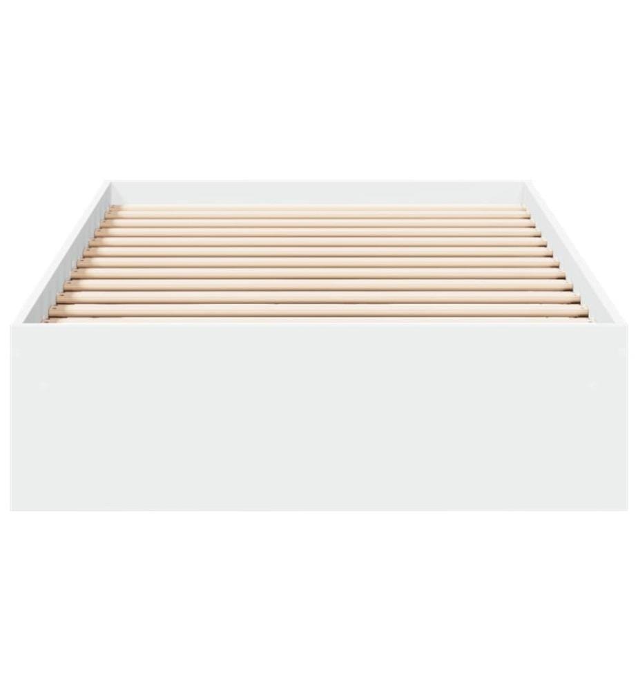Bettgestell mit Schubladen Weiss 75x190 cm Holzwerkstoff