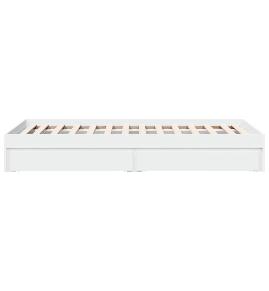 Bettgestell mit Schubladen Weiss 75x190 cm Holzwerkstoff