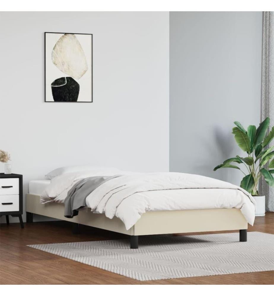 Bettgestell Creme 100x200 cm Kunstleder
