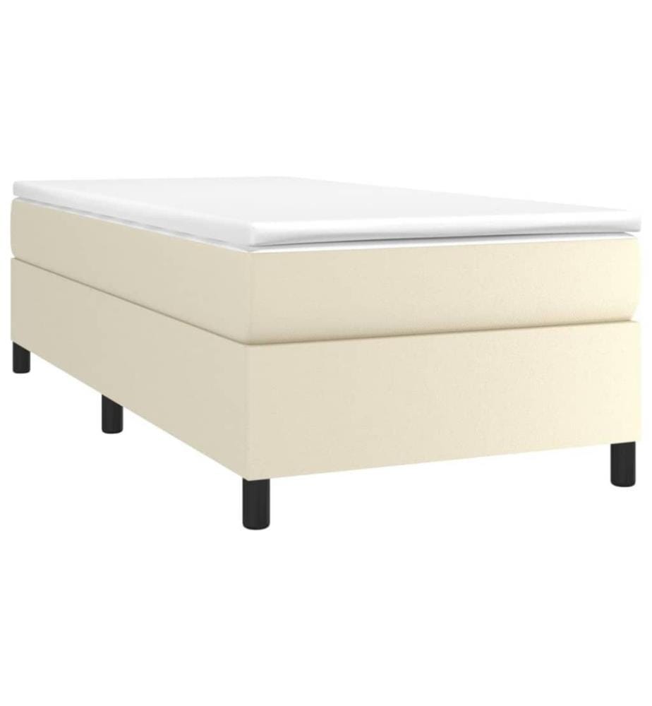 Boxspringbett Creme 90x200 cm Kunstleder