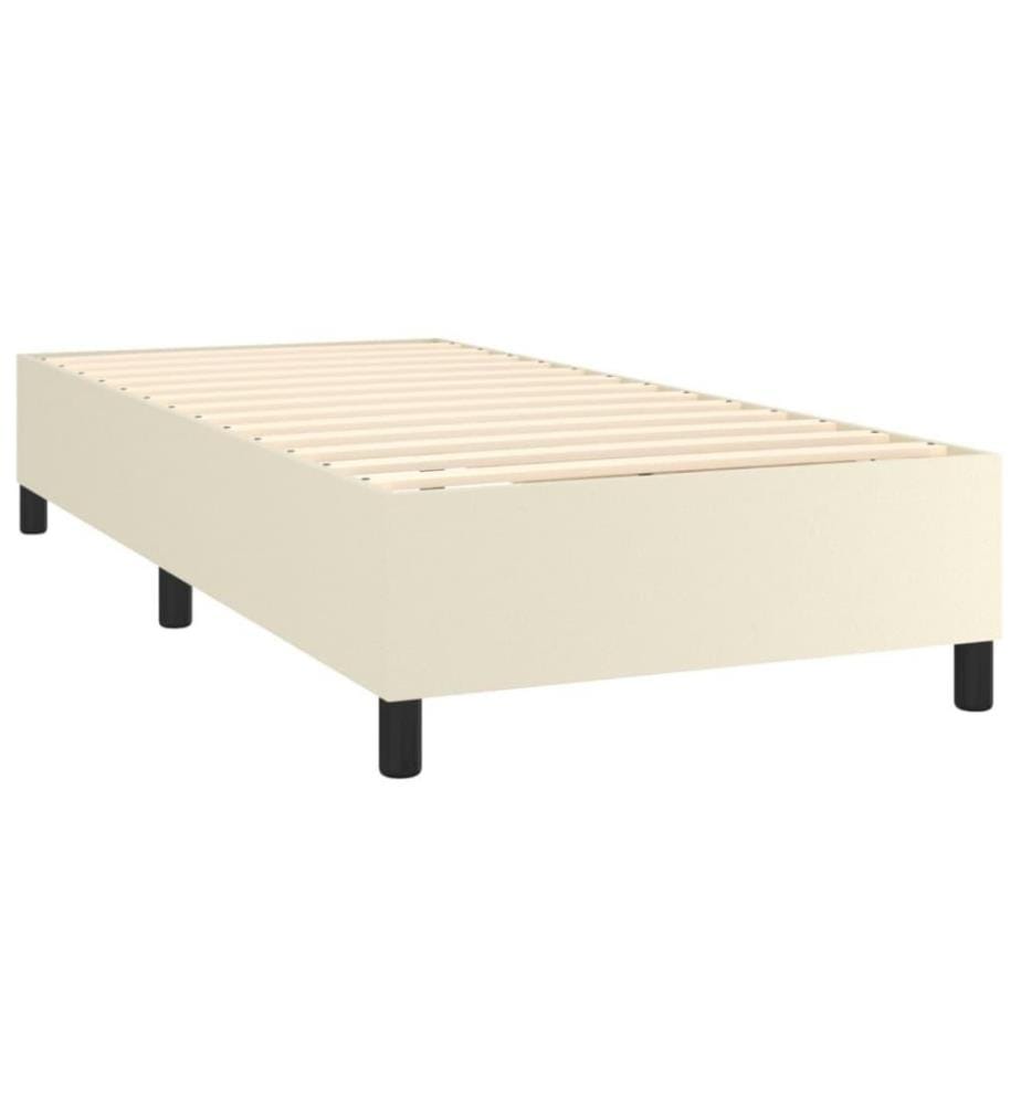 Boxspringbett Creme 90x200 cm Kunstleder