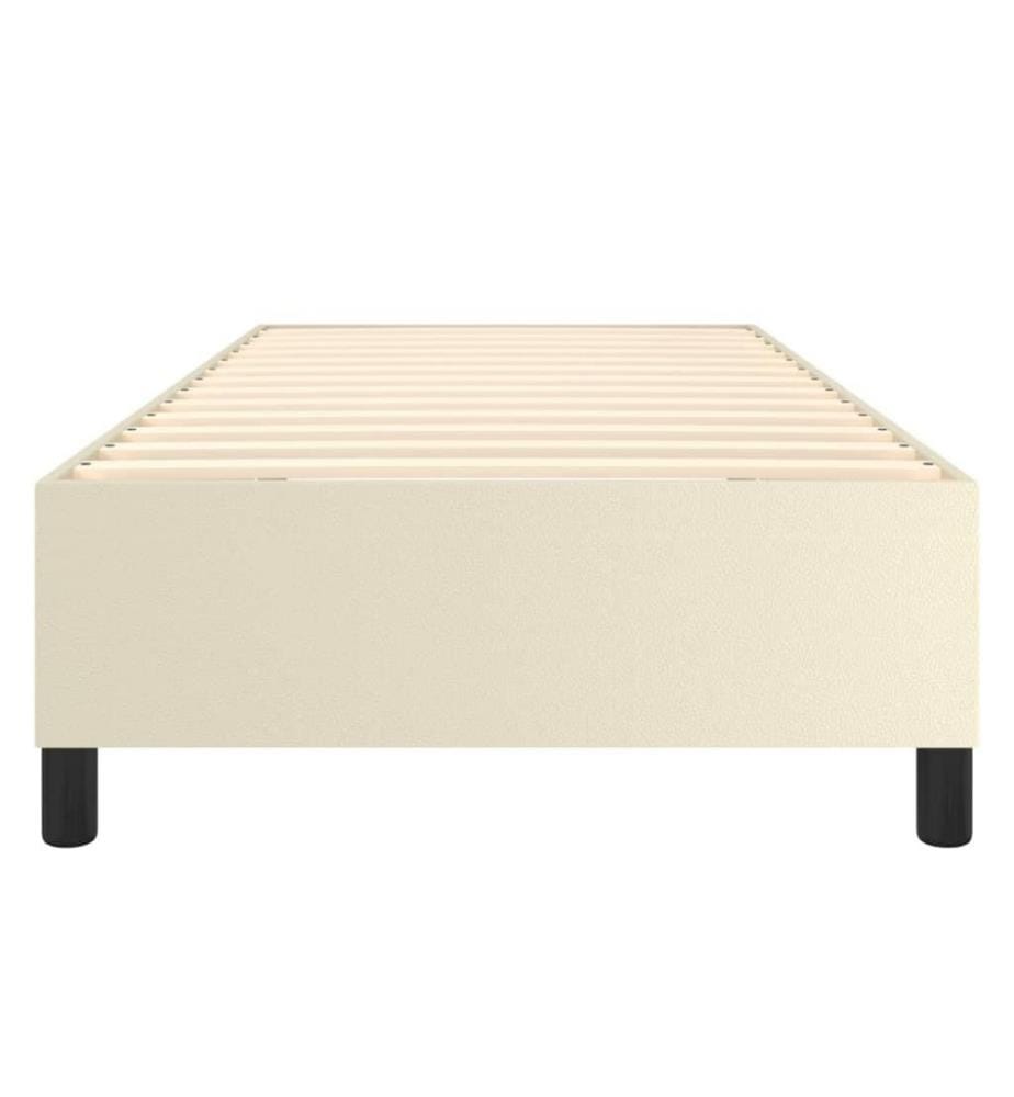 Boxspringbett Creme 90x200 cm Kunstleder