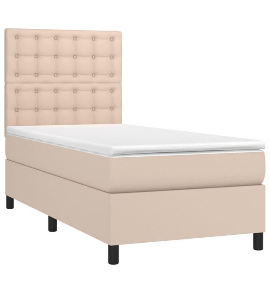 Boxspringbett mit Matratze & LED Cappuccino-Braun 90x190cm