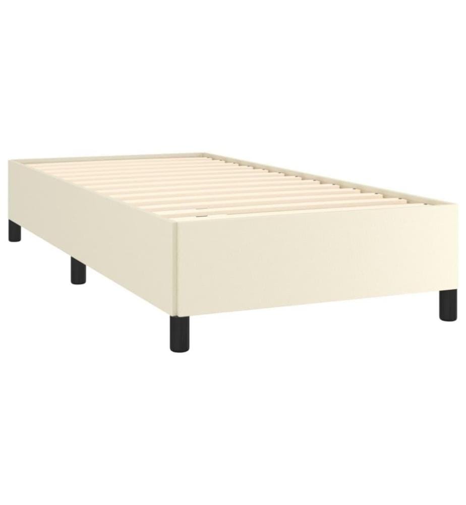 Bettgestell Creme 100x200 cm Kunstleder