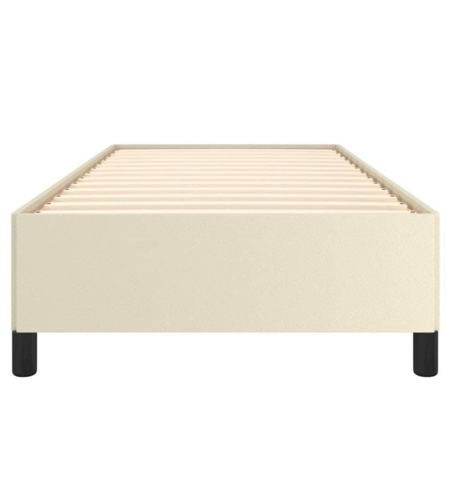 Bettgestell Creme 100x200 cm Kunstleder
