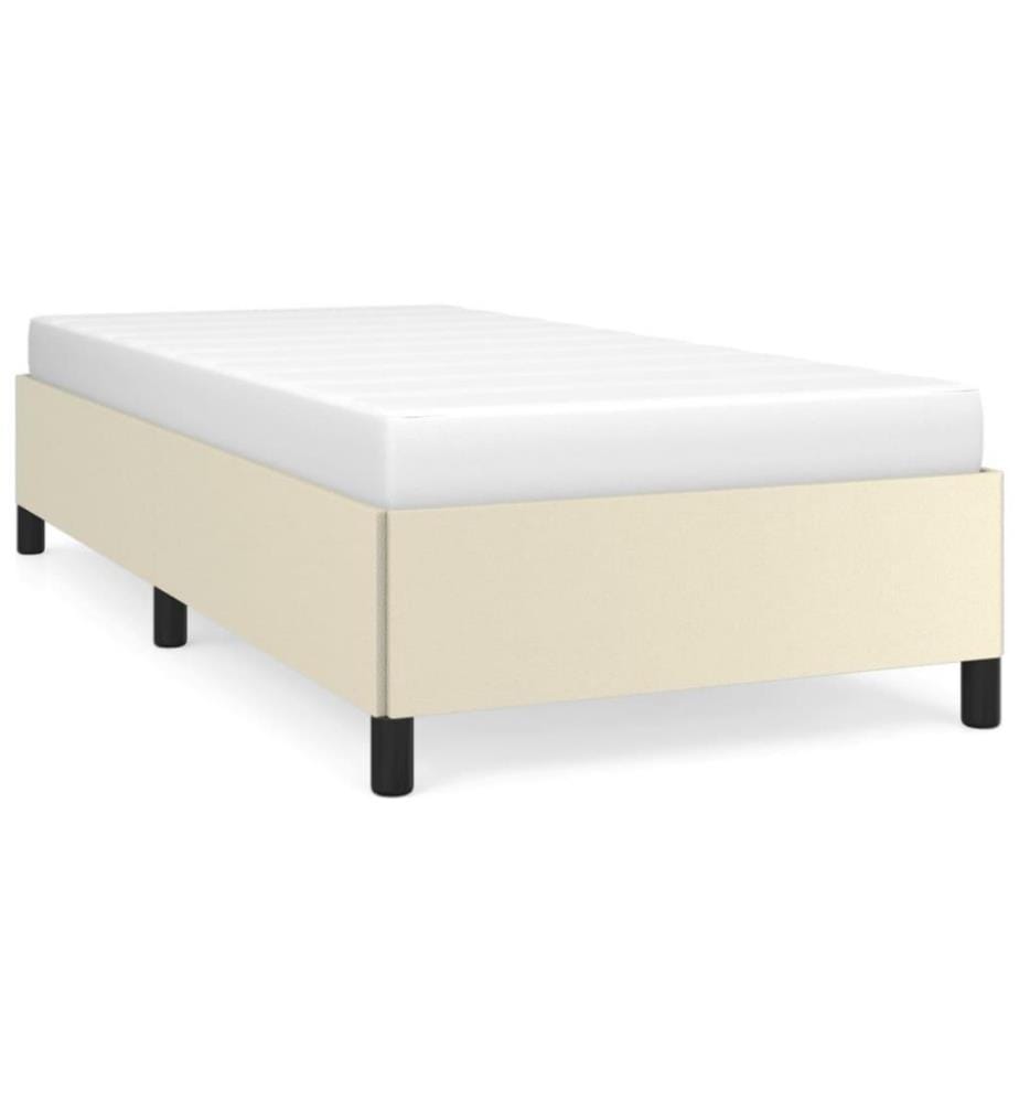 Bettgestell Creme 90x200 cm Kunstleder