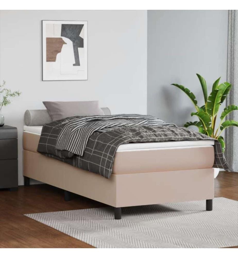 Boxspringbett Cappuccino-Braun 100x200 cm Kunstleder