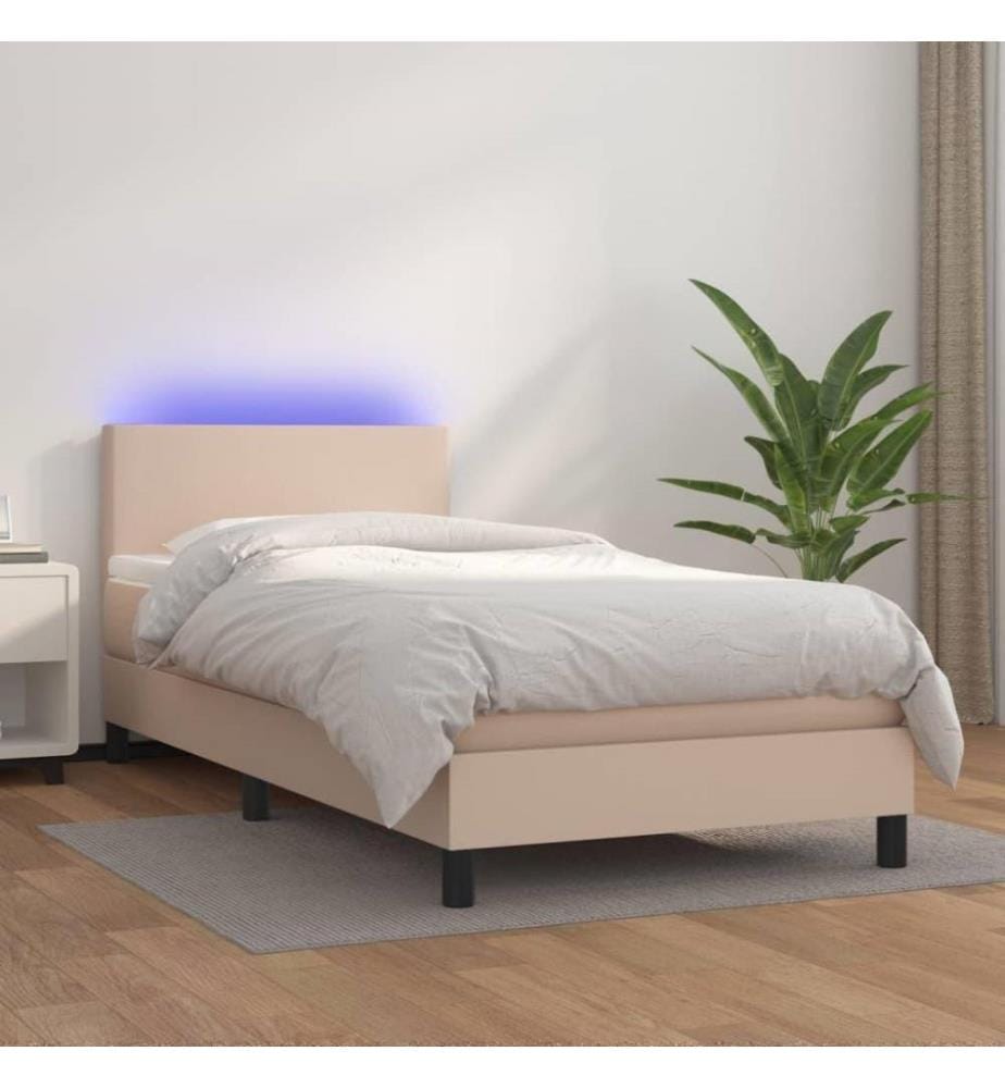 Boxspringbett mit Matratze & LED Cappuccino-Braun 80x200cm