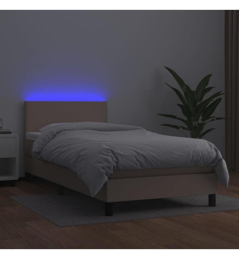 Boxspringbett mit Matratze & LED Cappuccino-Braun 80x200cm